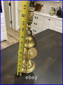 Vintage Brass English Victorian 13 Candlestick Holder Tavern Service Bell Rare