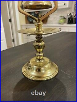 Vintage Brass English Victorian 13 Candlestick Holder Tavern Service Bell Rare