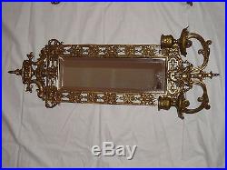 Vintage Brass Glo-Mar ArtWorks Wall Sconces with Mirror Candle Holders