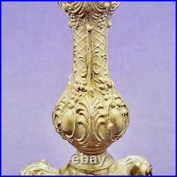Vintage Brass Gold Girandole Hollywood Regency Candle Holder Candlestick No 5217