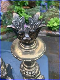 Vintage Brass Leaf Filigree Candle Holder Set 17 Cambridge Co 2