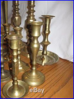 Vintage Brass Lot 46 Candlestick Candle Holders Assorted 12 Pairs Wedding Decor