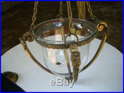 Vintage Brass Ornate Hanging Chandelier Ceiling Fixture Candle Holder with Chains