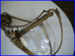 Vintage Brass Ornate Hanging Chandelier Ceiling Fixture Candle Holder with Chains