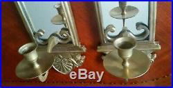 Vintage Brass Wall Sconces Candle Holders PAIR (24 tall)