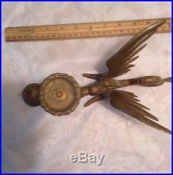 Vintage Brass Winged Griffin Candlestick Antique Dragon
