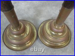 Vintage Brass and wood Candle Holder Church Alter boy carry fraternal parade