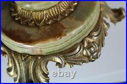 Vintage Brass onyx marble cherub putti candle holder