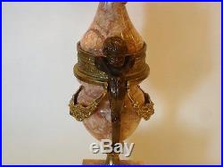 Vintage Brevettato Imperial Rose Marble Brass Candelabra Made In Italy