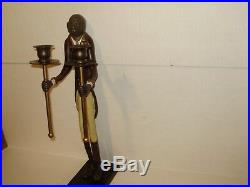 Vintage Bronze And Brass Maitland Smith Butler Monkey Candler Holder 17 Tall