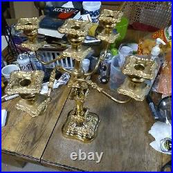 Vintage Bsc Brass Candelabra-very Detailed-beautiful-large-awesome Look