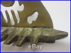 Vintage Candle MENORAH jewish chanukah judaica hanukka antique metal / brass