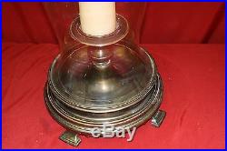 Vintage Chapman Antique Brass Hurricane Globe Candlestick Candle Holder