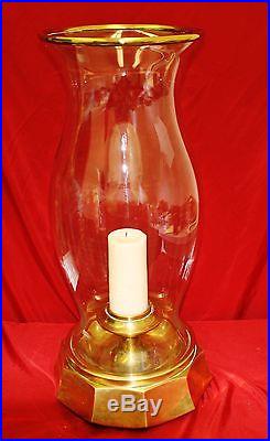 Vintage Chapman Brass Hurricane Globe Candlestick Candle Holder