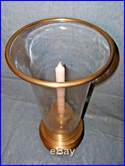 Vintage Chapman Large (25) Antique Brass withGlass Shade Hurricane Candle Holder