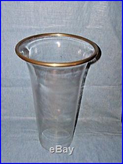 Vintage Chapman Large (25) Antique Brass withGlass Shade Hurricane Candle Holder