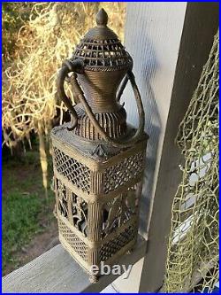 Vintage Dhokra brass lantern candle holder/ Home Decor