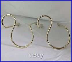 Vintage Double Brass Serpentine Candle Holders Illums Bolighus 1950's