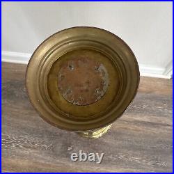 Vintage English Brass Embossed Umbrella Stand Cane Holder H19.5xD9