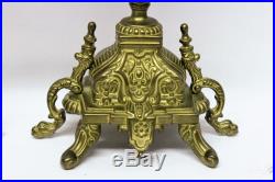 Vintage Estate Italian Brass Metal 5 Light Gothic Candelabra Candlestick Holder