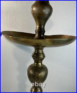 Vintage Etched Brass Candlestick Candle Holders 36 And 40 Church Wedding