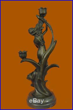 Vintage French Empire Brass Bronze Kassin Candle Holder Candelabra Hot Cast Art