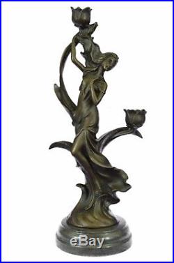 Vintage French Empire Brass Bronze Kassin Candle Holder Candelabra Hot Cast UNQ