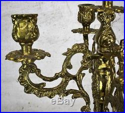 Vintage Gorgeous Brass Ornate Candle Holder Stick Candelabra 5 arm 16.53H