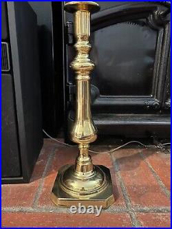 Vintage Harvin Solid Brass Large & Heavy Candlestick, 15 3/8 Tall