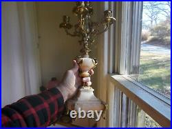 Vintage Heavy Marble & Brass 19 1/2candelabra 5 Candle Stand 1766 Copy