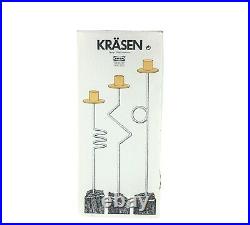 Vintage IKEA Krasen Brass Granite Candlestick Holders Ehlen Johansson 1987 RARE