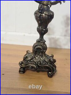 Vintage Italian Brevettato Brass Baroque Candelabra Candle Holder 4 Arm 15