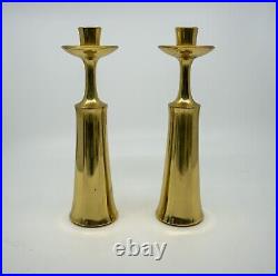 Vintage JHQ Dansk Denmark Solid Brass Candle Stick holder Pair Jens Quistgaard