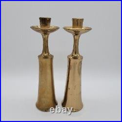 Vintage JHQ Dansk Denmark Solid Brass Candle Stick holder Pair Jens Quistgaard