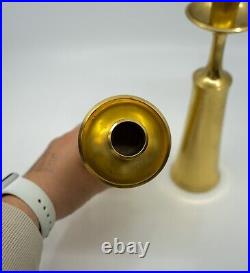 Vintage JHQ Dansk Denmark Solid Brass Candle Stick holder Pair Jens Quistgaard