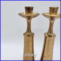 Vintage JHQ Dansk Denmark Solid Brass Candle Stick holder Pair Jens Quistgaard