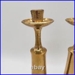 Vintage JHQ Dansk Denmark Solid Brass Candle Stick holder Pair Jens Quistgaard