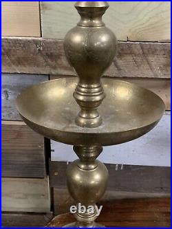 Vintage Large 29 Pair Mid Century Floor / Altar Brass Candlesticks (17)