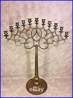Vintage Large Brass Floor or Table Candelabra 11 Candle Holders