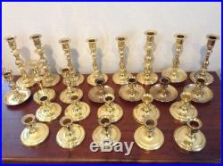 Vintage Lot 25 Baldwin Brass Candlestick Candle Holders Wedding Shiny USA