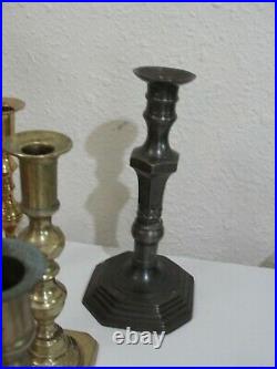 Vintage Lot 26 Pc. Brass Candle Stick Holders Vase Tidbit Wedding Table Decor