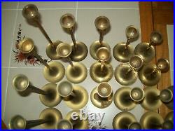 Vintage Lot 32 Pieces Brass Candlesticks Holders Graduated Tapered Wedding Decor