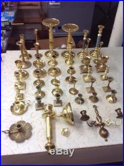 Vintage Lot 39 Brass Candlesticks Holders Baldwin Copper Craft
