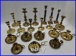 Vintage Lot of 20 Brass CandleSticks Holders Wedding Table Decor Lot 1