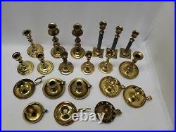 Vintage Lot of 20 Brass CandleSticks Holders Wedding Table Decor Lot 1
