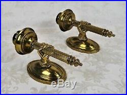 Vintage MCM Brass Wall Candle Holder Sconce Hand Holding Torchiere Jansen Style