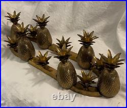 Vintage MCM Solid Brass 6 Pineapple Table Centerpiece Candle Holder Penco