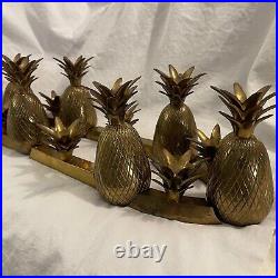 Vintage MCM Solid Brass 6 Pineapple Table Centerpiece Candle Holder Penco