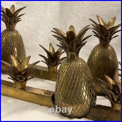 Vintage MCM Solid Brass 6 Pineapple Table Centerpiece Candle Holder Penco