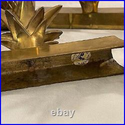 Vintage MCM Solid Brass 6 Pineapple Table Centerpiece Candle Holder Penco